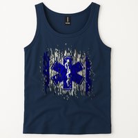 EMS Emergency Medical Services Ripped Torn Flag Tank Top