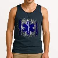 EMS Emergency Medical Services Ripped Torn Flag Tank Top