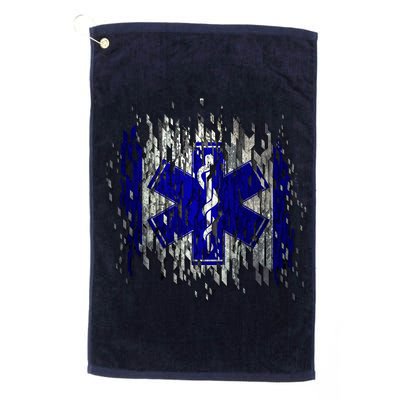 EMS Emergency Medical Services Ripped Torn Flag Platinum Collection Golf Towel