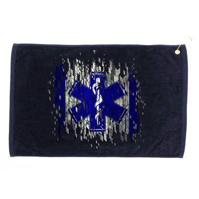 EMS Emergency Medical Services Ripped Torn Flag Grommeted Golf Towel