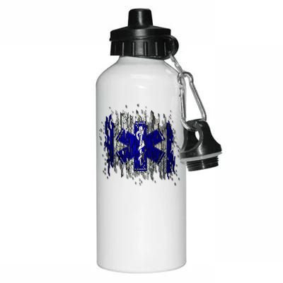 EMS Emergency Medical Services Ripped Torn Flag Aluminum Water Bottle