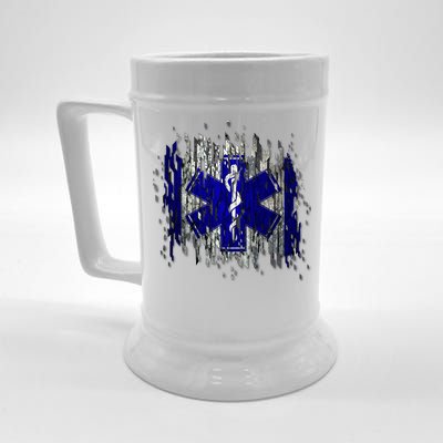 EMS Emergency Medical Services Ripped Torn Flag Beer Stein