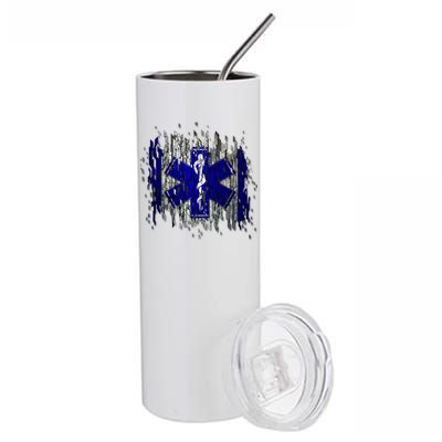 EMS Emergency Medical Services Ripped Torn Flag Stainless Steel Tumbler