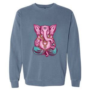 Elephant Meditation Spiritual Buddhism Yoga Zen Namaste Funny Gift Garment-Dyed Sweatshirt