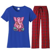 Elephant Meditation Spiritual Buddhism Yoga Zen Namaste Funny Gift Women's Flannel Pajama Set