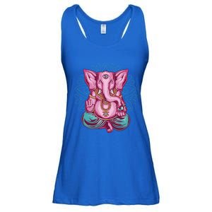 Elephant Meditation Spiritual Buddhism Yoga Zen Namaste Funny Gift Ladies Essential Flowy Tank