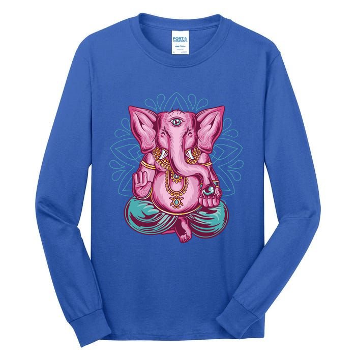 Elephant Meditation Spiritual Buddhism Yoga Zen Namaste Funny Gift Tall Long Sleeve T-Shirt