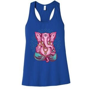 Elephant Meditation Spiritual Buddhism Yoga Zen Namaste Funny Gift Women's Racerback Tank