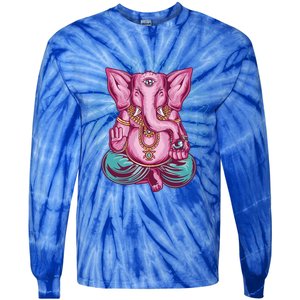 Elephant Meditation Spiritual Buddhism Yoga Zen Namaste Funny Gift Tie-Dye Long Sleeve Shirt