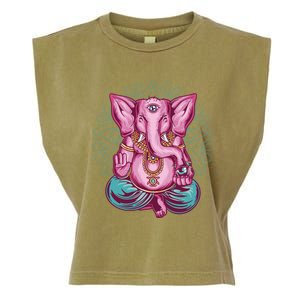 Elephant Meditation Spiritual Buddhism Yoga Zen Namaste Funny Gift Garment-Dyed Women's Muscle Tee