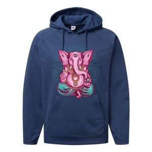 Elephant Meditation Spiritual Buddhism Yoga Zen Namaste Funny Gift Performance Fleece Hoodie