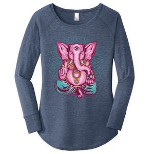 Elephant Meditation Spiritual Buddhism Yoga Zen Namaste Funny Gift Women's Perfect Tri Tunic Long Sleeve Shirt