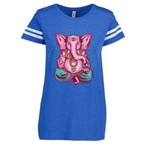 Elephant Meditation Spiritual Buddhism Yoga Zen Namaste Funny Gift Enza Ladies Jersey Football T-Shirt