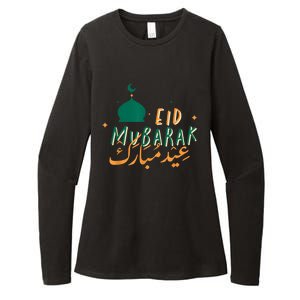 Eid Mubarak Simple Design Womens CVC Long Sleeve Shirt