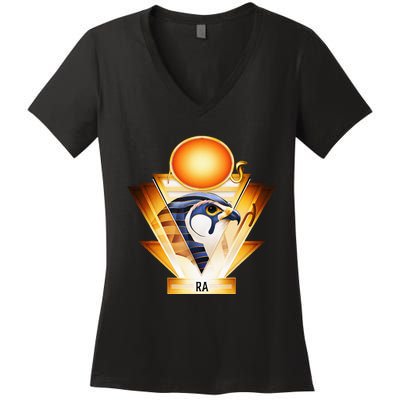 Egyptian Mythology Sun God Ra Women's V-Neck T-Shirt