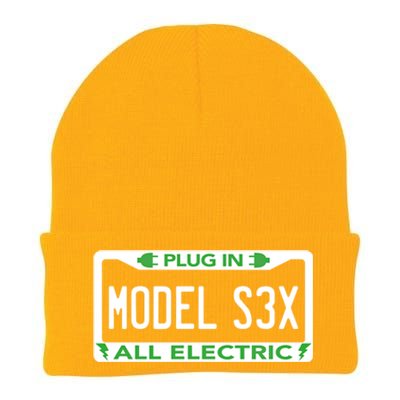 Electric Model Sex Car Funny Green Energy Earth Day Planet Gift Knit Cap Winter Beanie