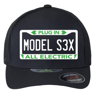 Electric Model Sex Car Funny Green Energy Earth Day Planet Gift Flexfit Unipanel Trucker Cap