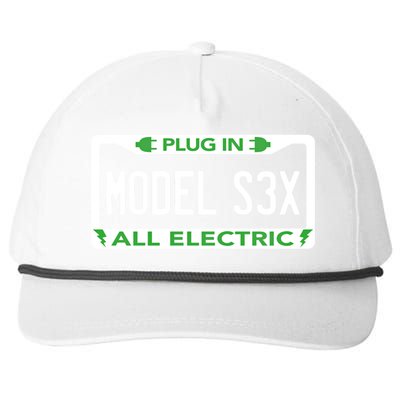 Electric Model Sex Car Funny Green Energy Earth Day Planet Gift Snapback Five-Panel Rope Hat