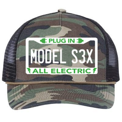 Electric Model Sex Car Funny Green Energy Earth Day Planet Gift Retro Rope Trucker Hat Cap