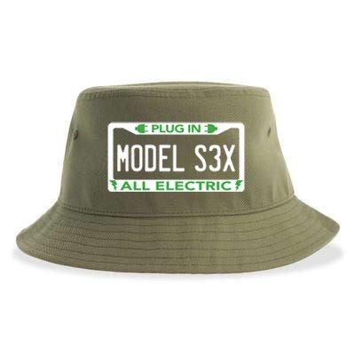 Electric Model Sex Car Funny Green Energy Earth Day Planet Gift Sustainable Bucket Hat