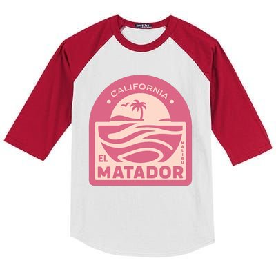 El Matador State Beach Malibu California Kids Colorblock Raglan Jersey