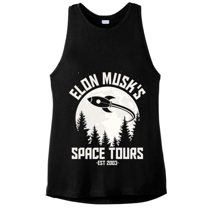 Elon Musk's Space Tours Est 2003 Ladies PosiCharge Tri-Blend Wicking Tank