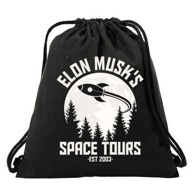 Elon Musk's Space Tours Est 2003 Drawstring Bag