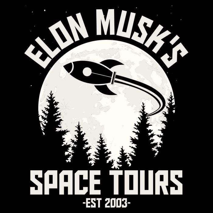 Elon Musk's Space Tours Est 2003 Flat Bill Trucker Hat