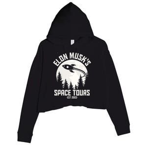 Elon Musk's Space Tours Est 2003 Crop Fleece Hoodie