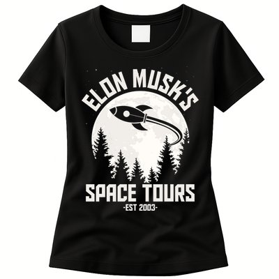 Elon Musk's Space Tours Est 2003 Womens T-Shirt