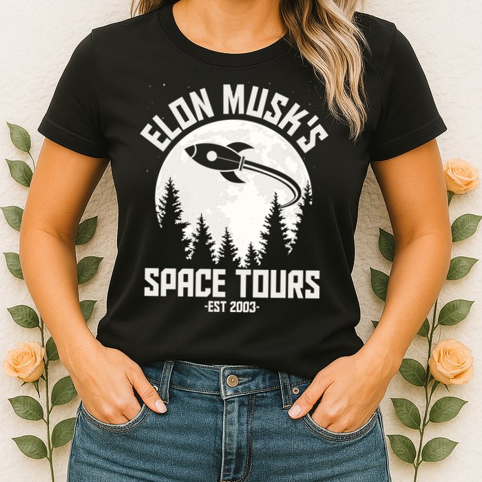 Elon Musk's Space Tours Est 2003 Womens T-Shirt
