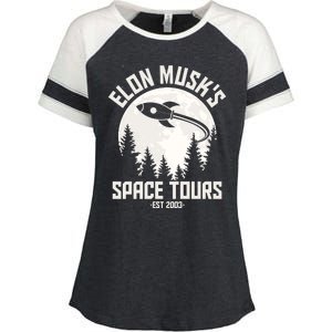 Elon Musk's Space Tours Est 2003 Enza Ladies Jersey Colorblock Tee