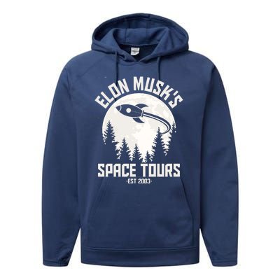 Elon Musk's Space Tours Est 2003 Performance Fleece Hoodie