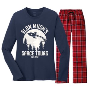 Elon Musk's Space Tours Est 2003 Women's Long Sleeve Flannel Pajama Set 