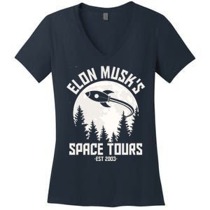 Elon Musk's Space Tours Est 2003 Women's V-Neck T-Shirt