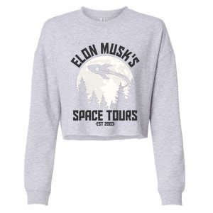 Elon Musk's Space Tours Est 2003 Cropped Pullover Crew