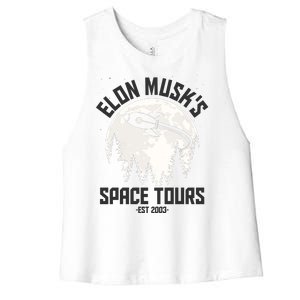 Elon Musk's Space Tours Est 2003 Women's Racerback Cropped Tank