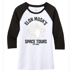 Elon Musk's Space Tours Est 2003 Women's Tri-Blend 3/4-Sleeve Raglan Shirt