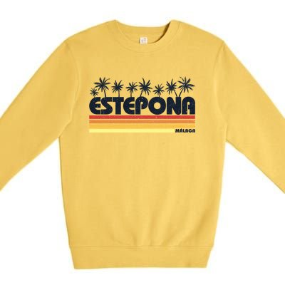 Estepona Malaga Spain Retro Tourism Gift Premium Crewneck Sweatshirt