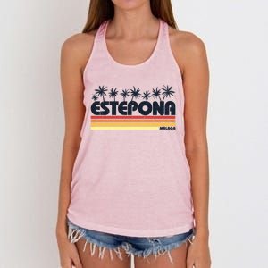 Estepona Malaga Spain Retro Tourism Gift Women's Knotted Racerback Tank