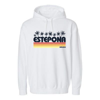 Estepona Malaga Spain Retro Tourism Gift Garment-Dyed Fleece Hoodie