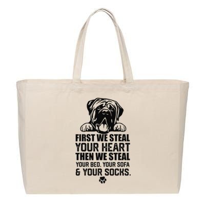 English Mastiff Steal Your Heart Steal Your Bed and Sofa  Cotton Canvas Jumbo Tote