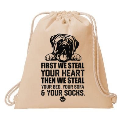 English Mastiff Steal Your Heart Steal Your Bed and Sofa  Drawstring Bag