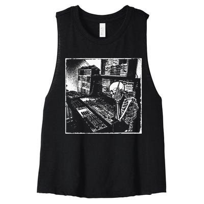 Electronic Music Synthesizer Techno Music Dj Producer Women's Racerback Cropped Tank