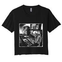 Electronic Music Synthesizer Techno Music Dj Producer Women's Crop Top Tee
