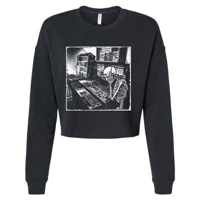 Electronic Music Synthesizer Techno Music Dj Producer Cropped Pullover Crew