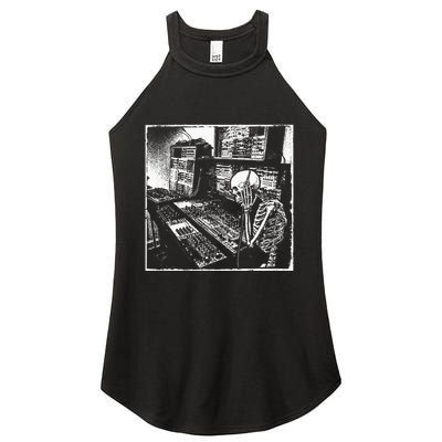 Electronic Music Synthesizer Techno Music Dj Producer Women's Perfect Tri Rocker Tank
