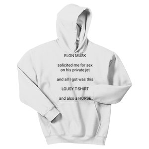 Elon Musk Solicited Me For Sex On His Private Jet Kids Hoodie