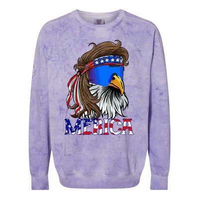 Eagle Mullet Sunglasses Merica 4th Of July Usa Colorblast Crewneck Sweatshirt