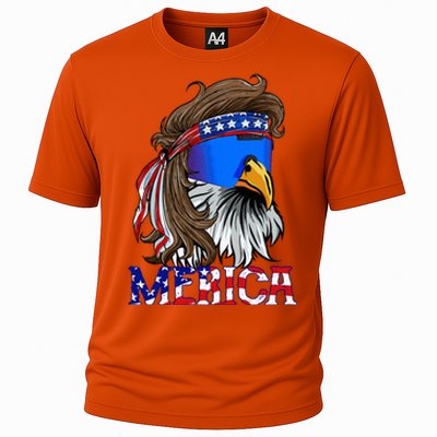 Eagle Mullet Sunglasses Merica 4th Of July Usa Cooling Performance Crew T-Shirt